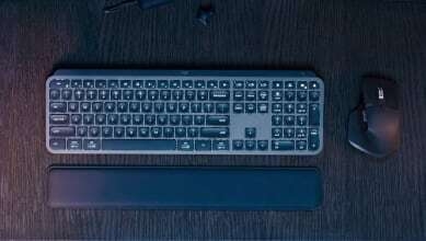 MX Keys S with Palm rest and MX Master 3S on table