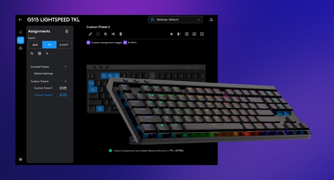Logitech G515 LIGHTSPEED TKL Low Profile Wireless Gaming Keyboard with LIGHTSYNC RGB