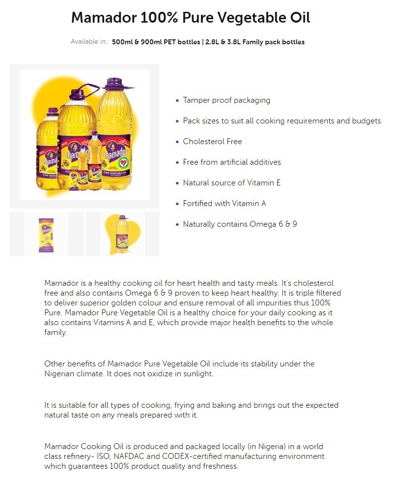 mamador cooking oil available in nigeria