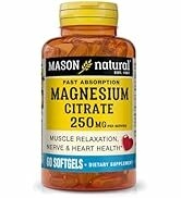 Mason Natural Magnesium Citrate 250 mg, Fast Absorption Softgels, 30 Day Supply