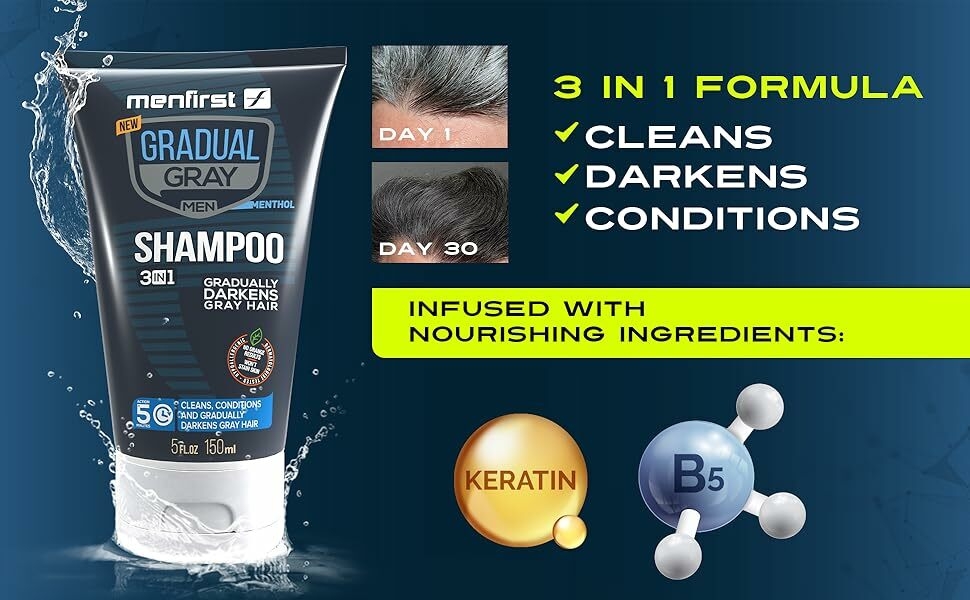 Hair Color Confidence Anti-Gray Shampoo Youthful Hair Look Confident Appearance Bold Hair Darkening