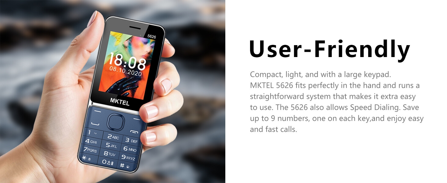 Fm Button Phone MKTEL 5626 Button Phone Dual SIM 2500mAh FM Radio Torch