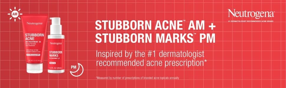 Neutrogena Stubborn Acne & Marks Treatments inspired by dermatologist-recommended acne prescription