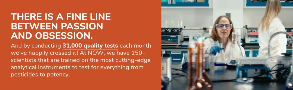 Image of lab worker showcasing NOW's commitment to quality