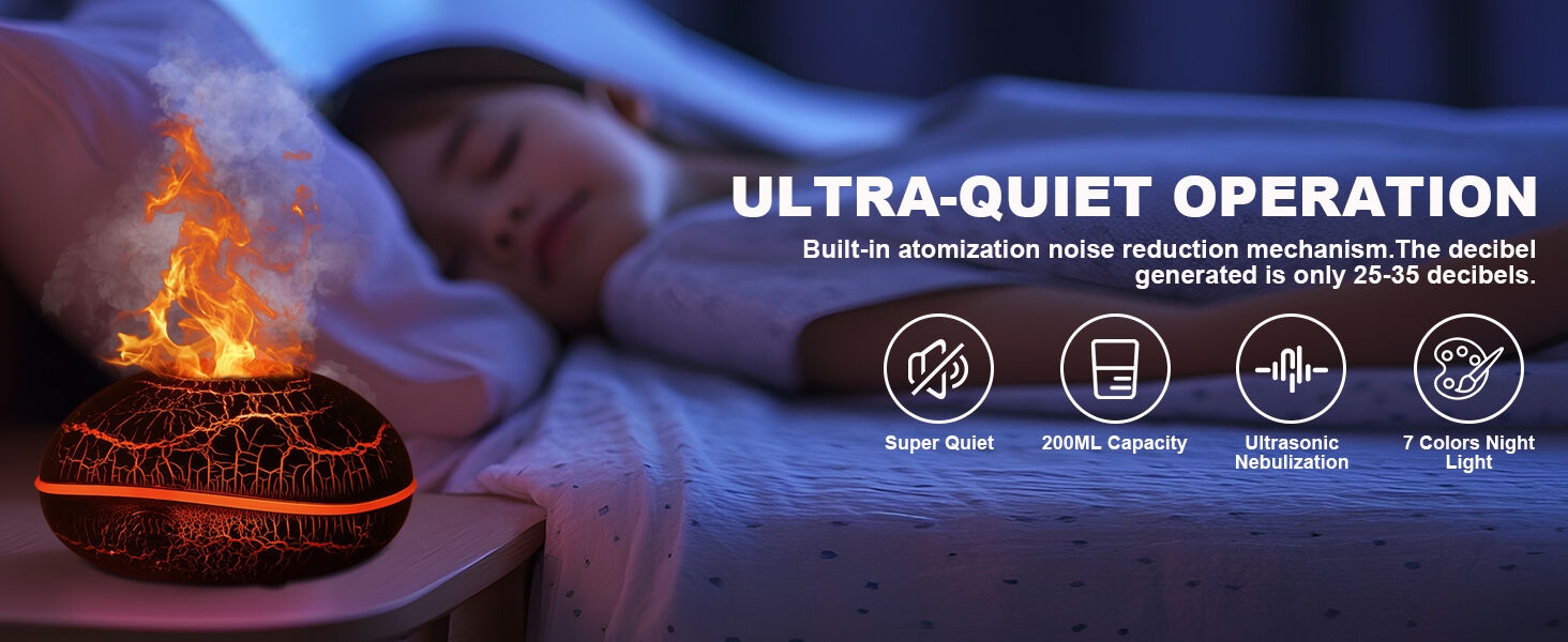Volcano Humidifier Flame Essential Diffuser