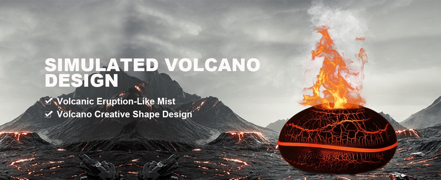 Volcano Humidifier Flame Essential Diffuser
