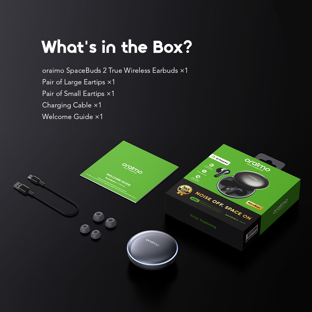 oraimo True Wireless Earbuds SpaceBuds2 OTW 631 15 Box A
