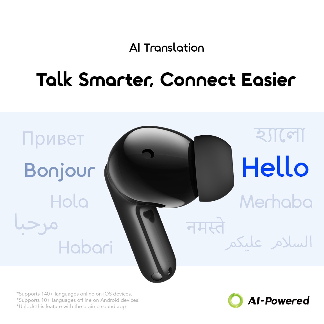 oraimo True Wireless Earbuds SpaceBuds Lite 2 OTW-325 03 AI Translation AI-Powered