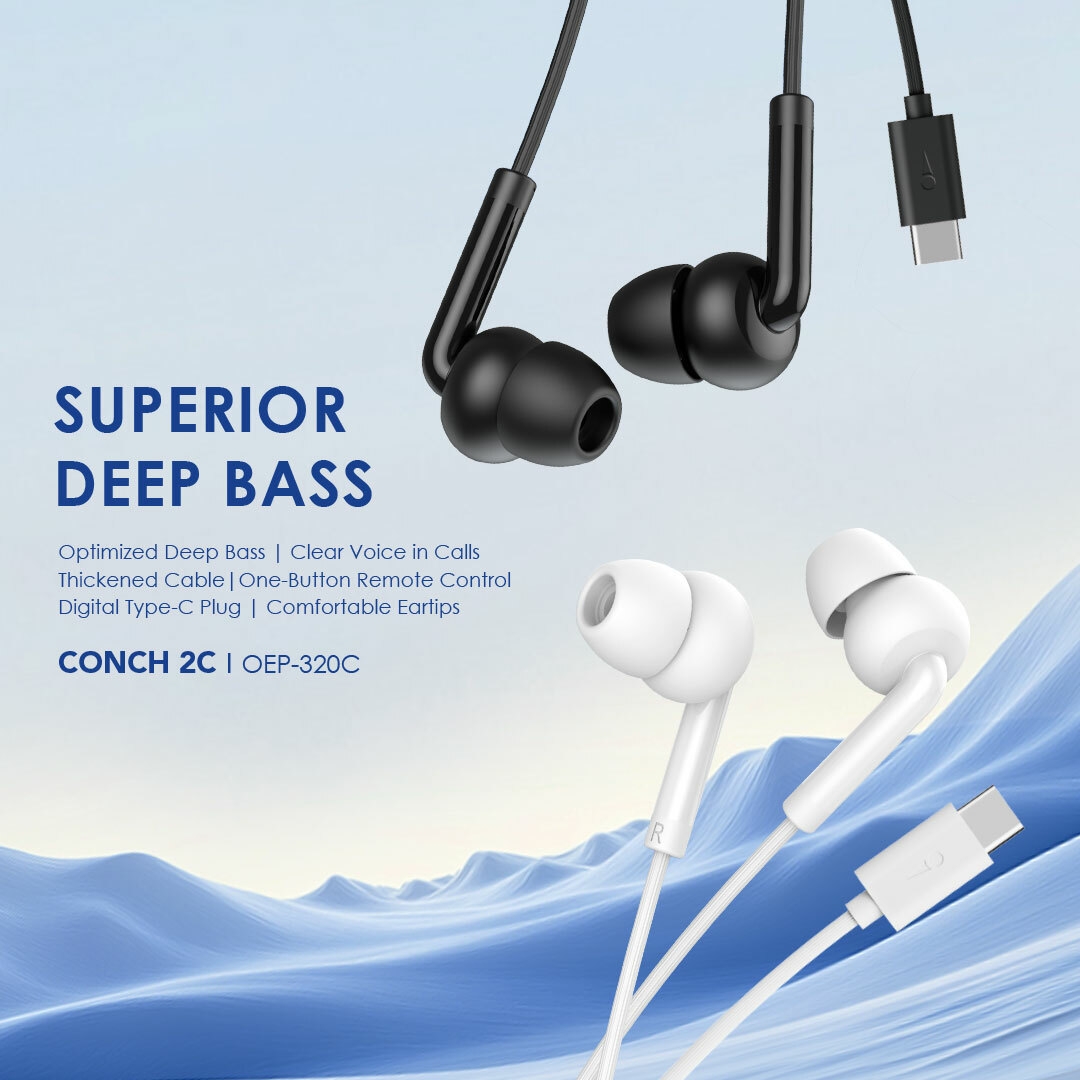 oraimo wired earphone conch 2c oep-320c