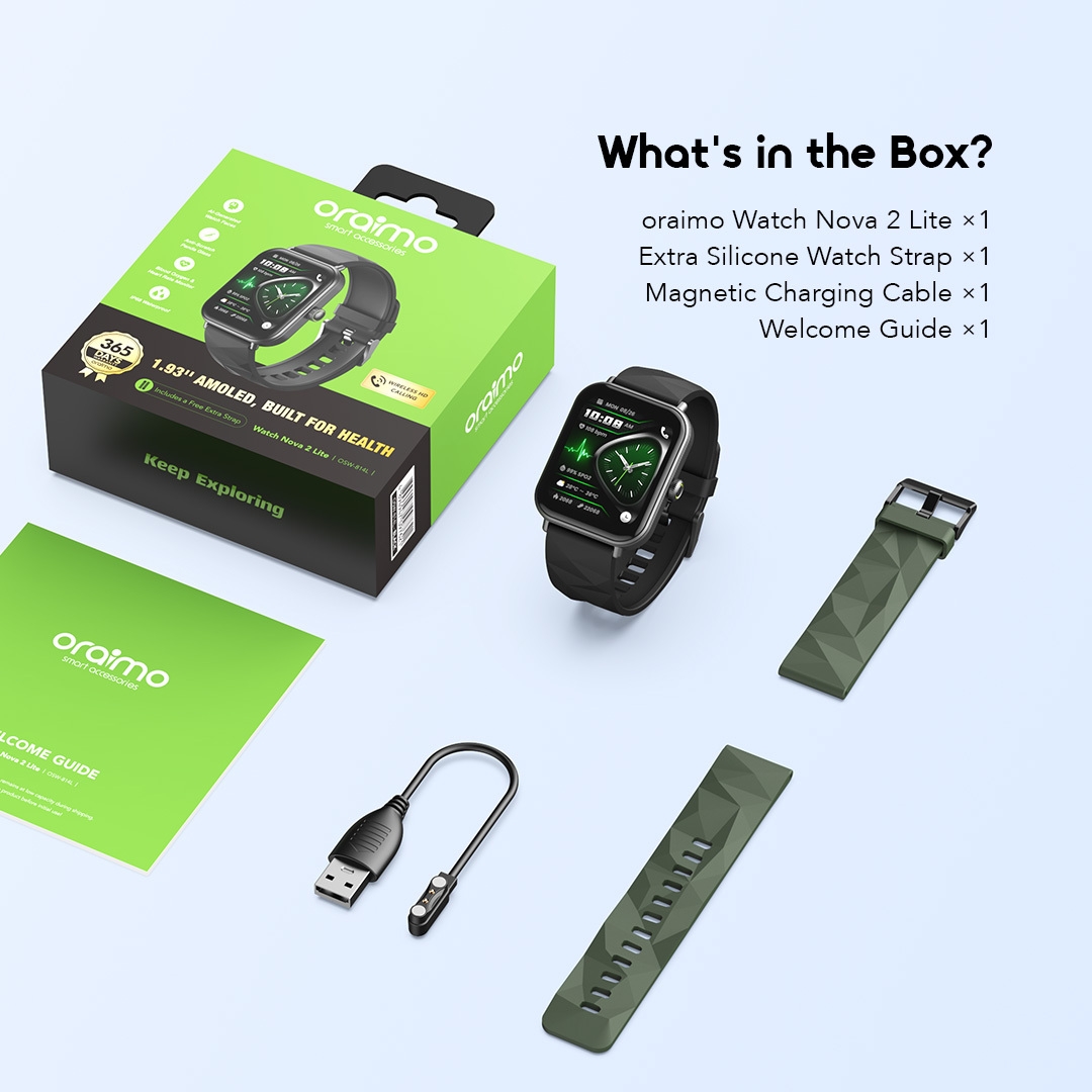 oraimo smart watch watch nova2 lite osw 814l wireless in the box 12