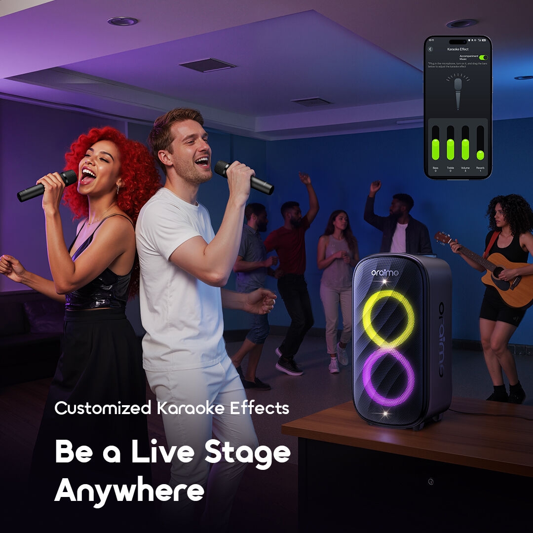 oraimo Wireless Party Speaker SpaceBox Max OBS-982 4 Customized Karaoke Effects