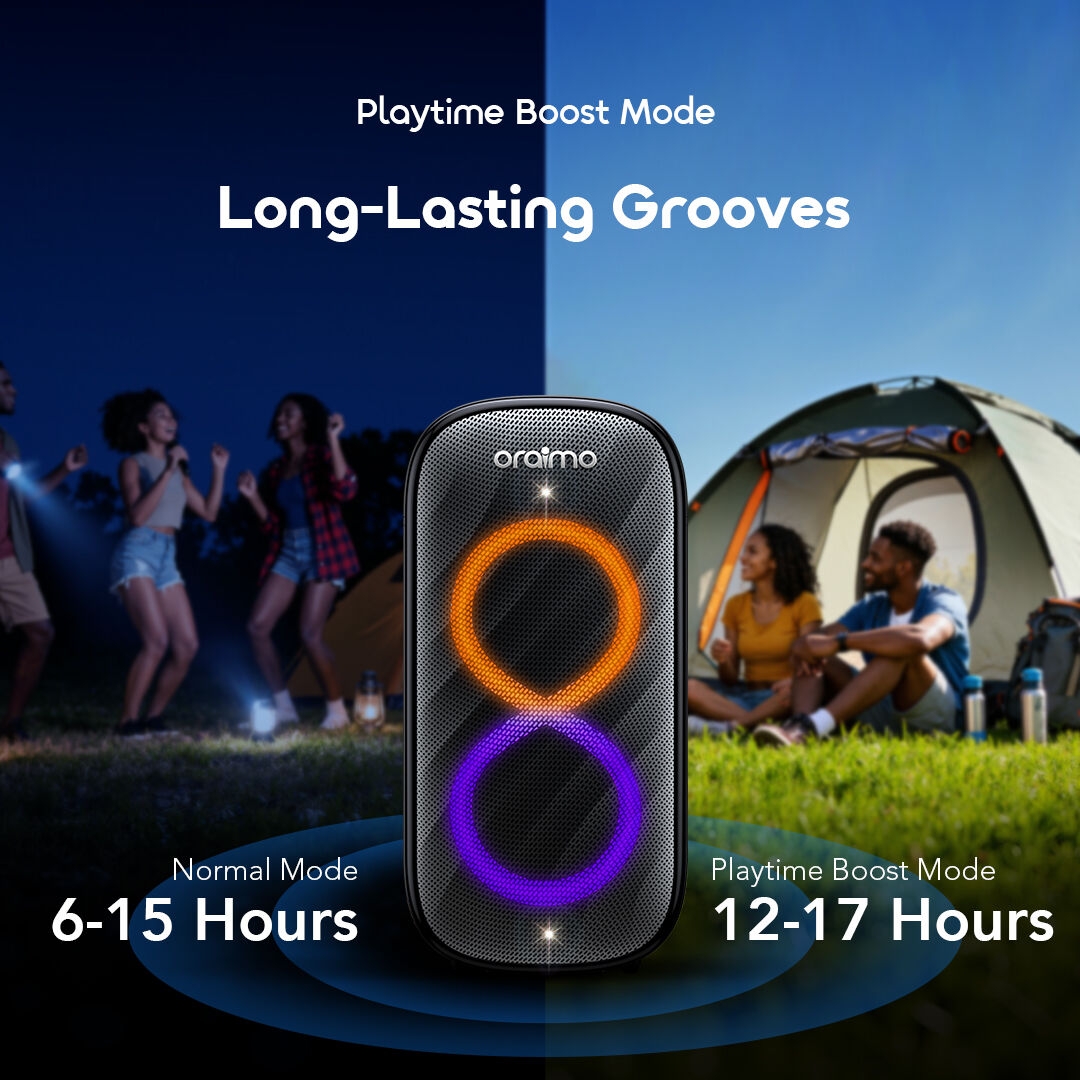 oraimo Wireless Party Speaker SpaceBox Max OBS-982 7 Playtime Boost Mode