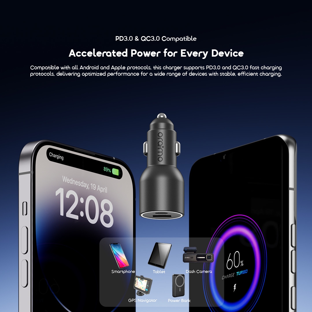 oraimo Car Charger PowerDrive 7691 Pro OCC-7691D PD3.0