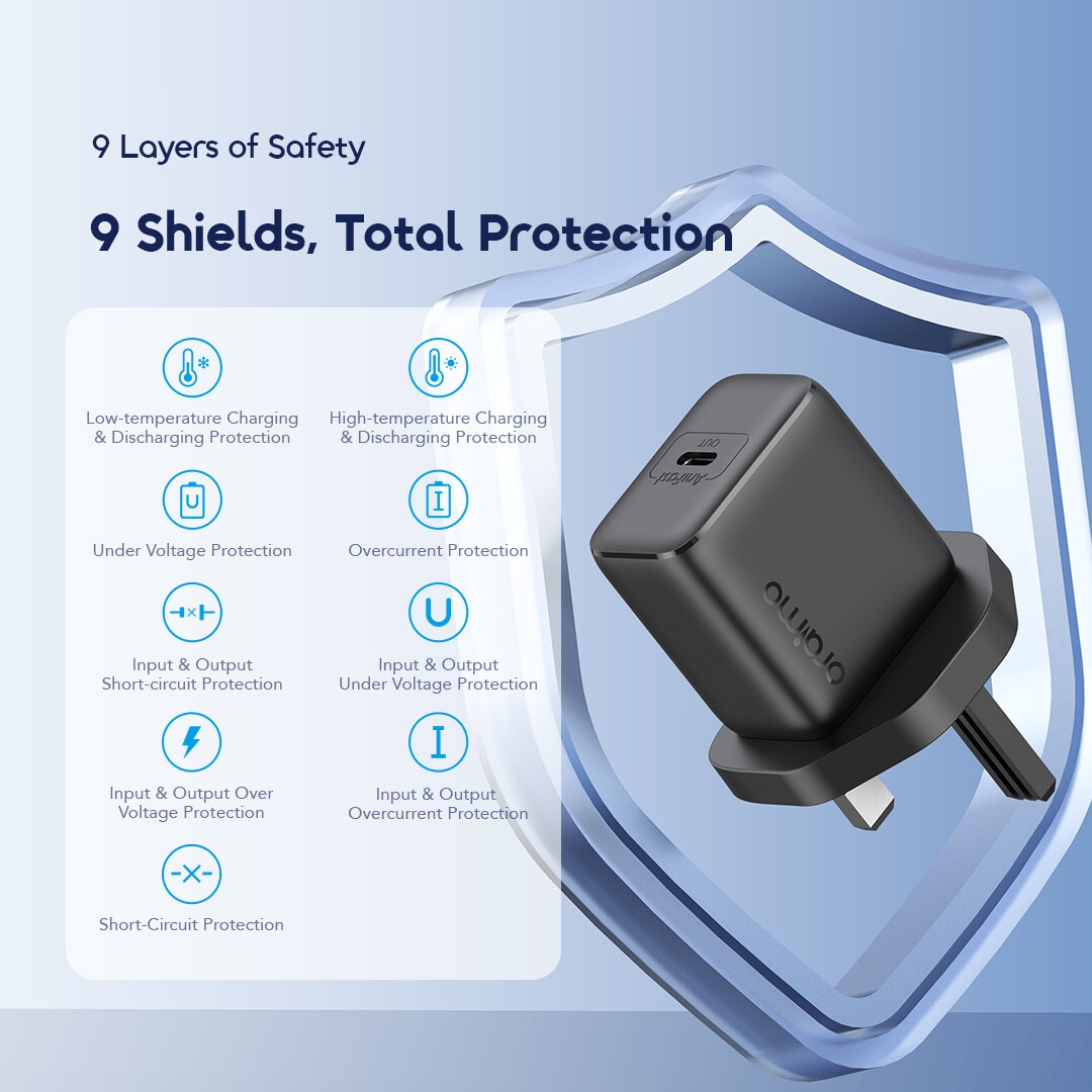 oraimouk type plug 20w compatible charger kit powercube 202 ocw-5202u 9 protections 4