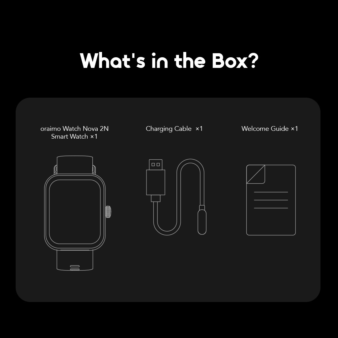 oraimo Smart Watch Watch Nova 2N OSW-815N 11 What's in the Box