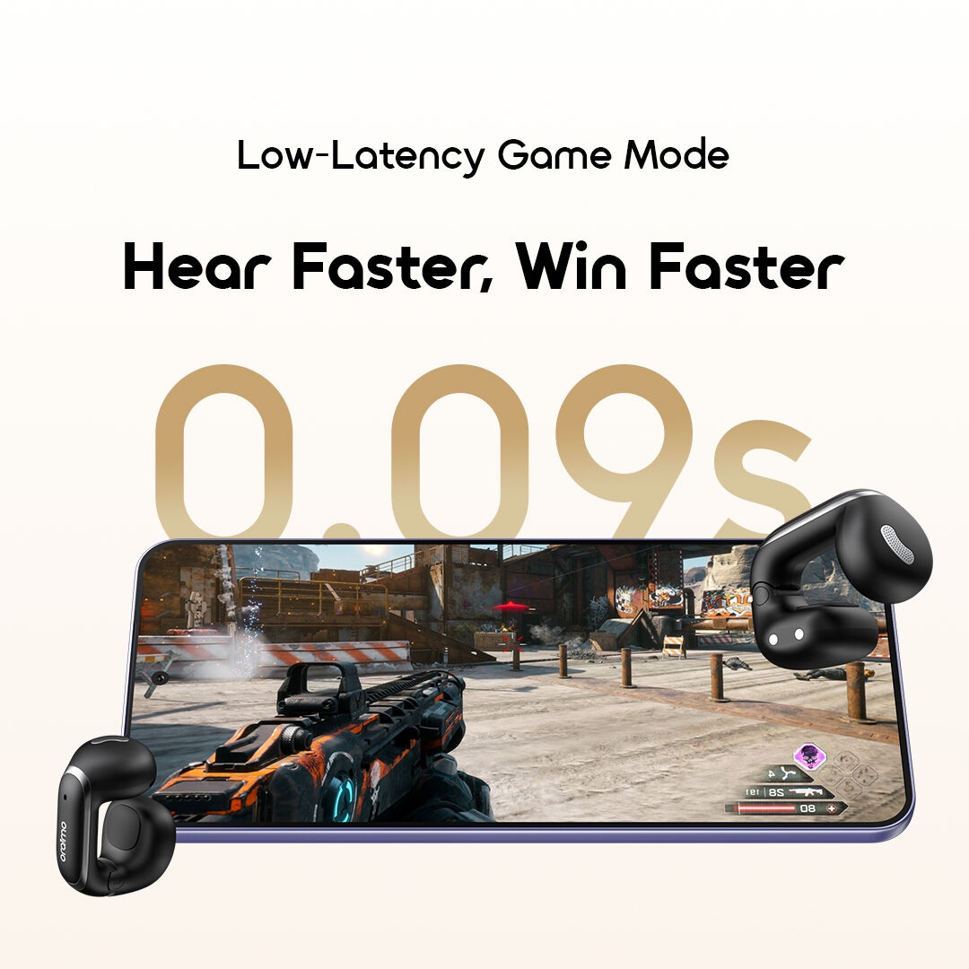 oraimo Open-Ear True Wireless Earbuds OpenSnap N2 OPN-374N 09 Low-Latency Game Mode Hear Faster Win Faster