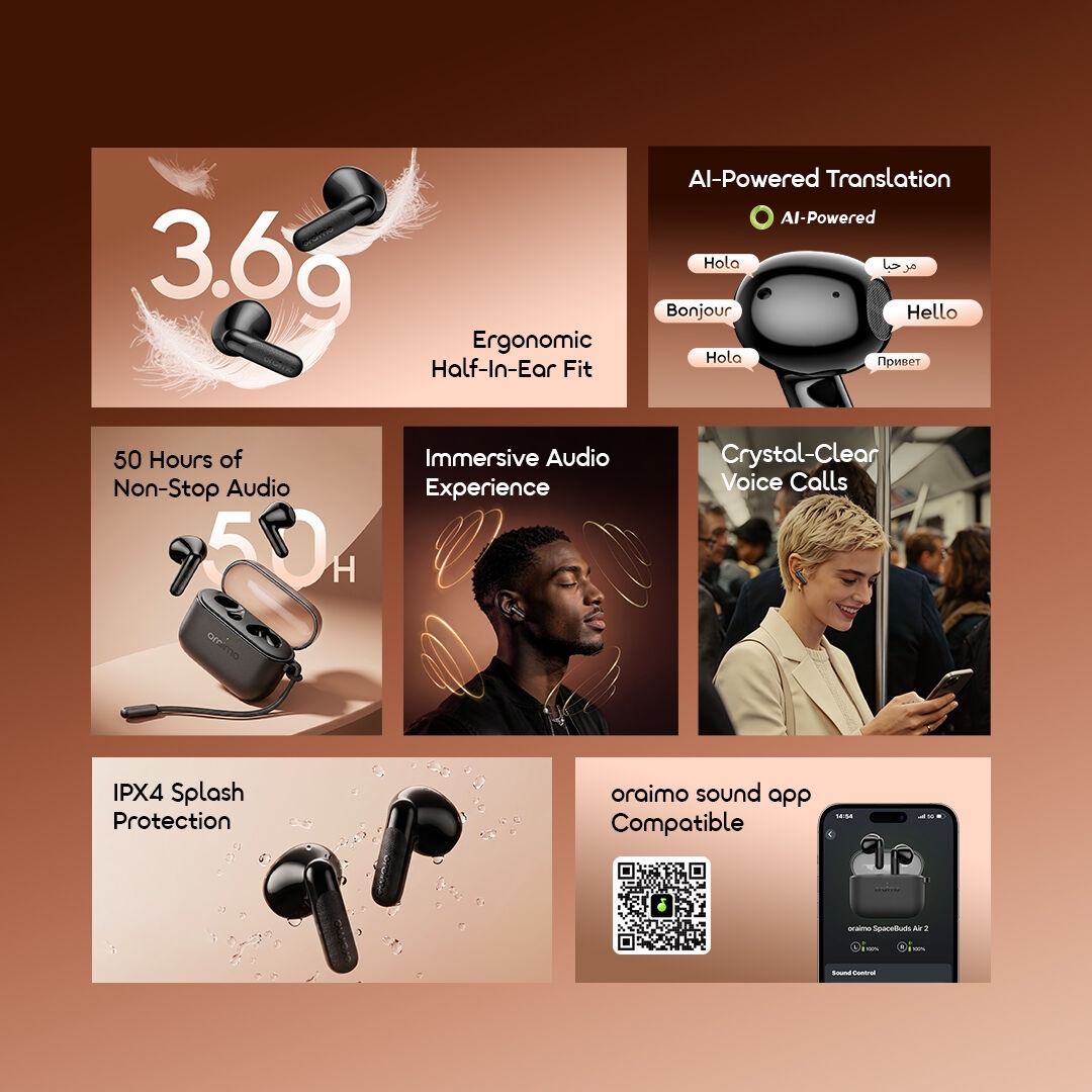 oraimo true wireless earbuds SpaceBuds Air 2 OTW-325S 02 all features