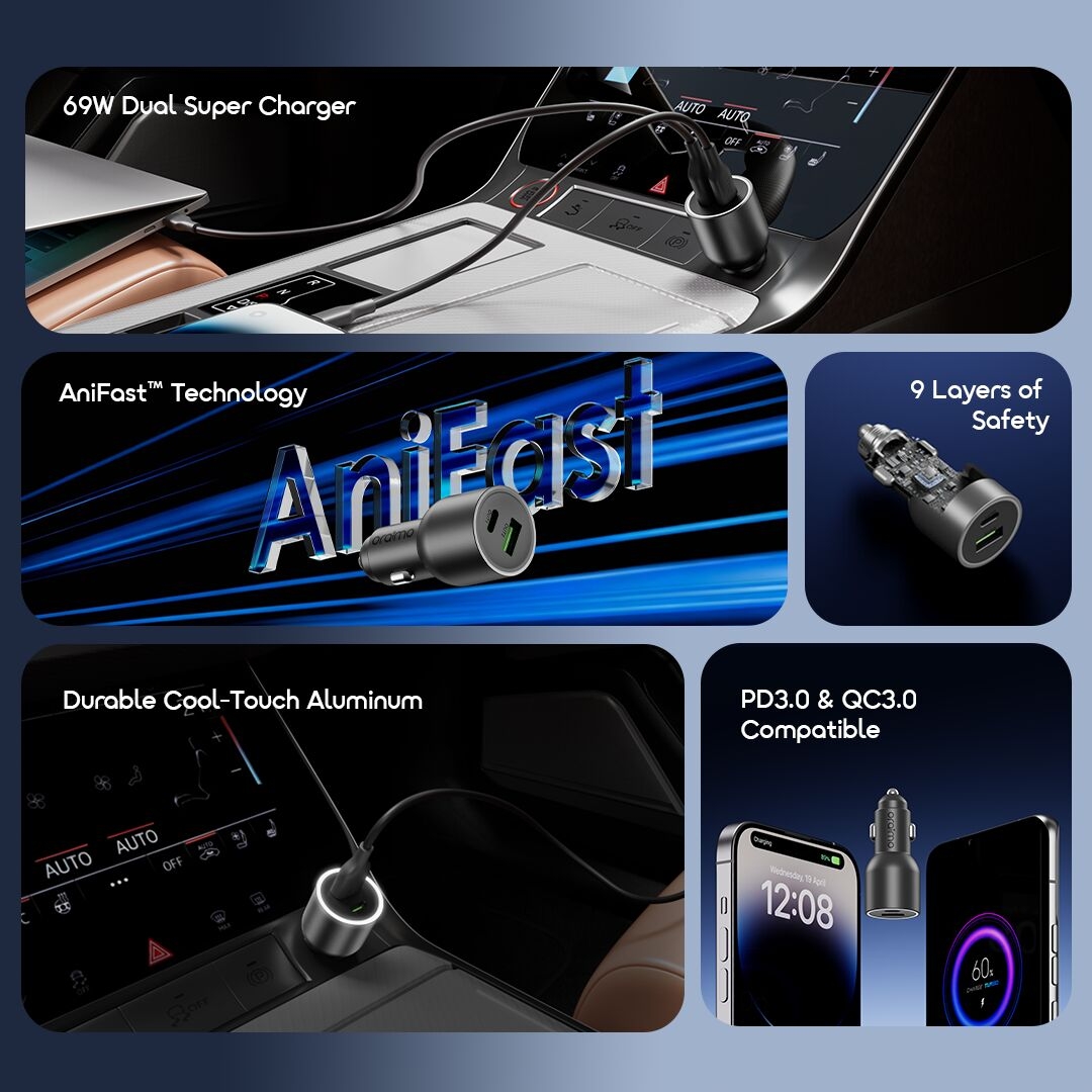 oraimo Car Charger PowerDrive 7691 Pro OCC-7691D selling point