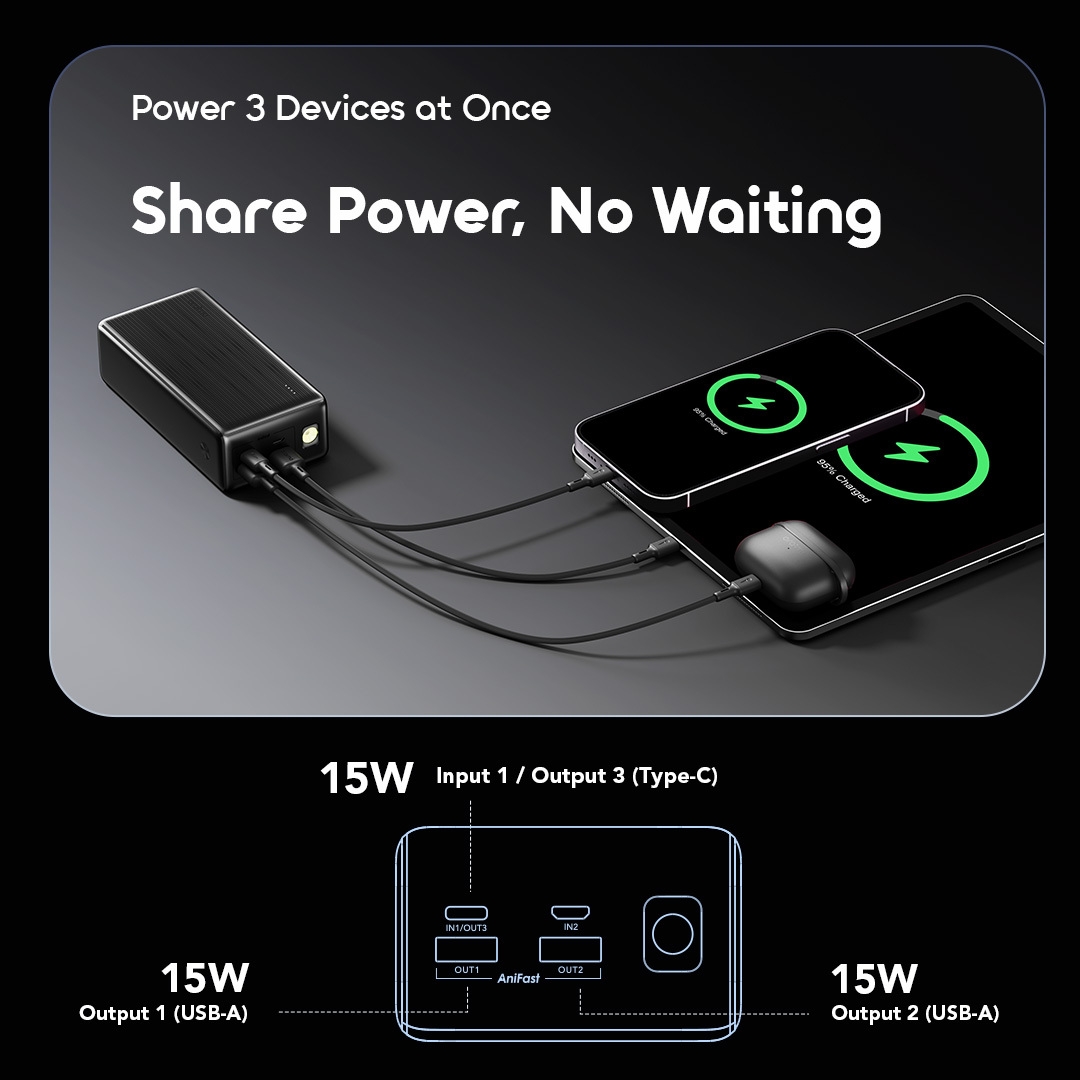 oraimo 30000mAh Power Bank PowerNova B31 OPB-1302 07 Power 3 Devices at Once Multi Device Charging