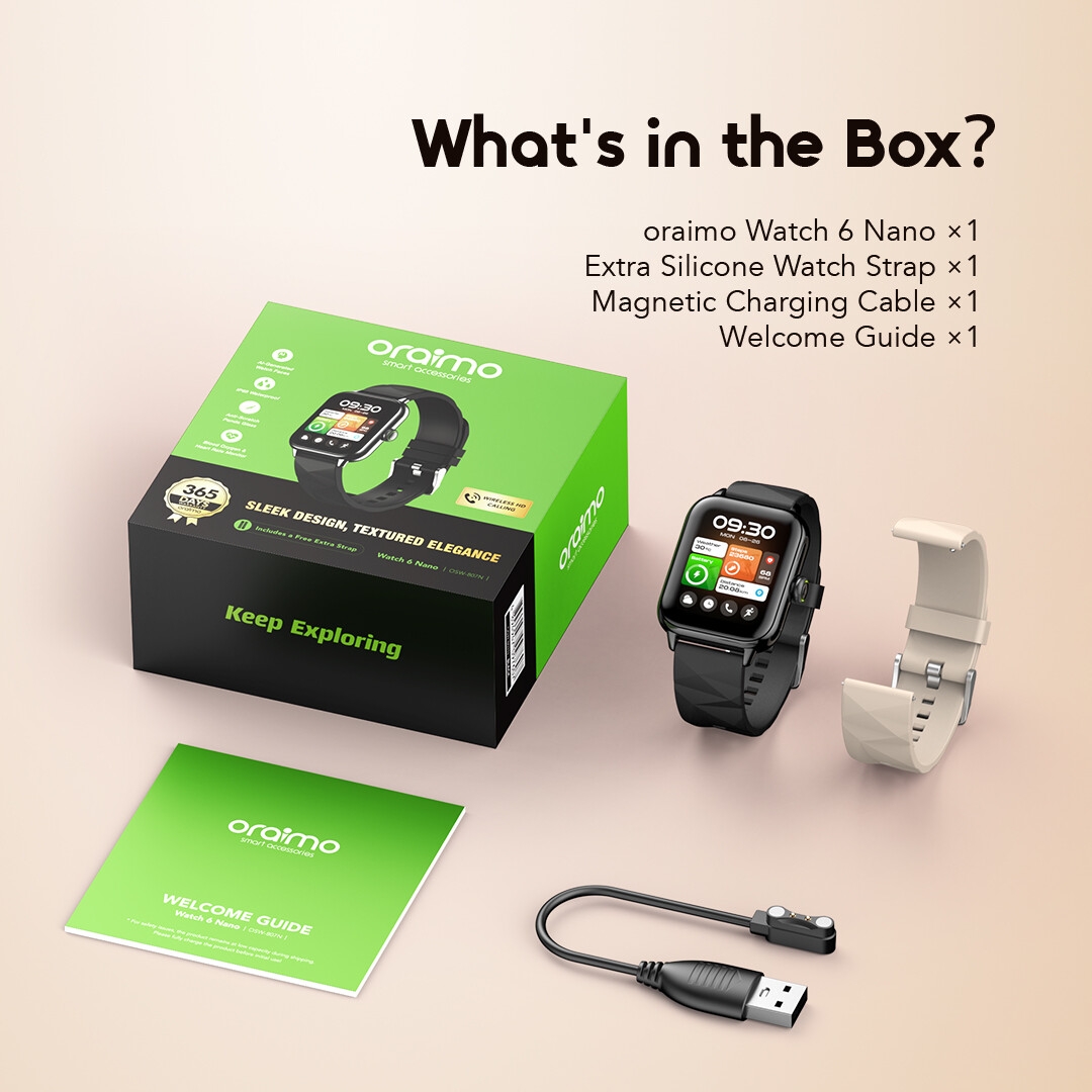 oraimo Smart Watch Watch 6 Nano OSW-807N 11 package
