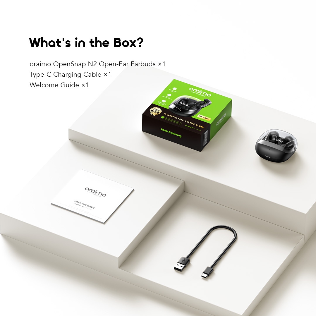 oraimo Open-Ear True Wireless Earbuds OpenSnap N2 OPN-374N 12 Connectivity Features Dual Device Connection Bluetooth 6.0 oraimo Sound App Google Fast Pair