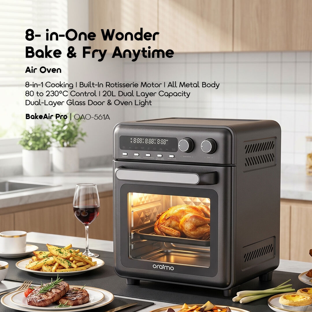 oraimo Air Oven BakeAir Pro OAO-561A 01 - 8-in-One Wonder, Bake & Fry Anytime