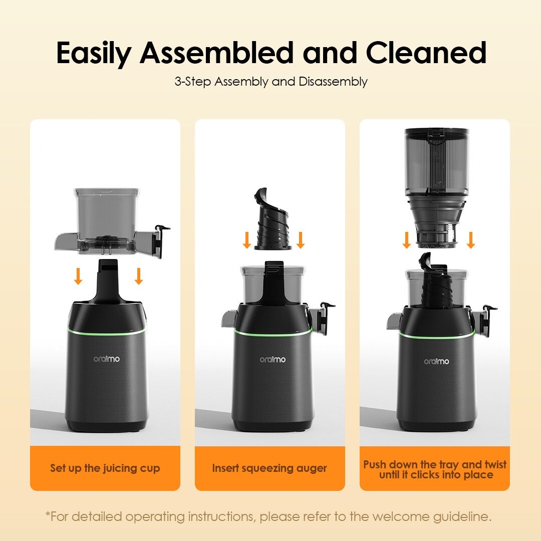 Slow Juicer EasyJuice OMJ-501A easily assembled and cleaned