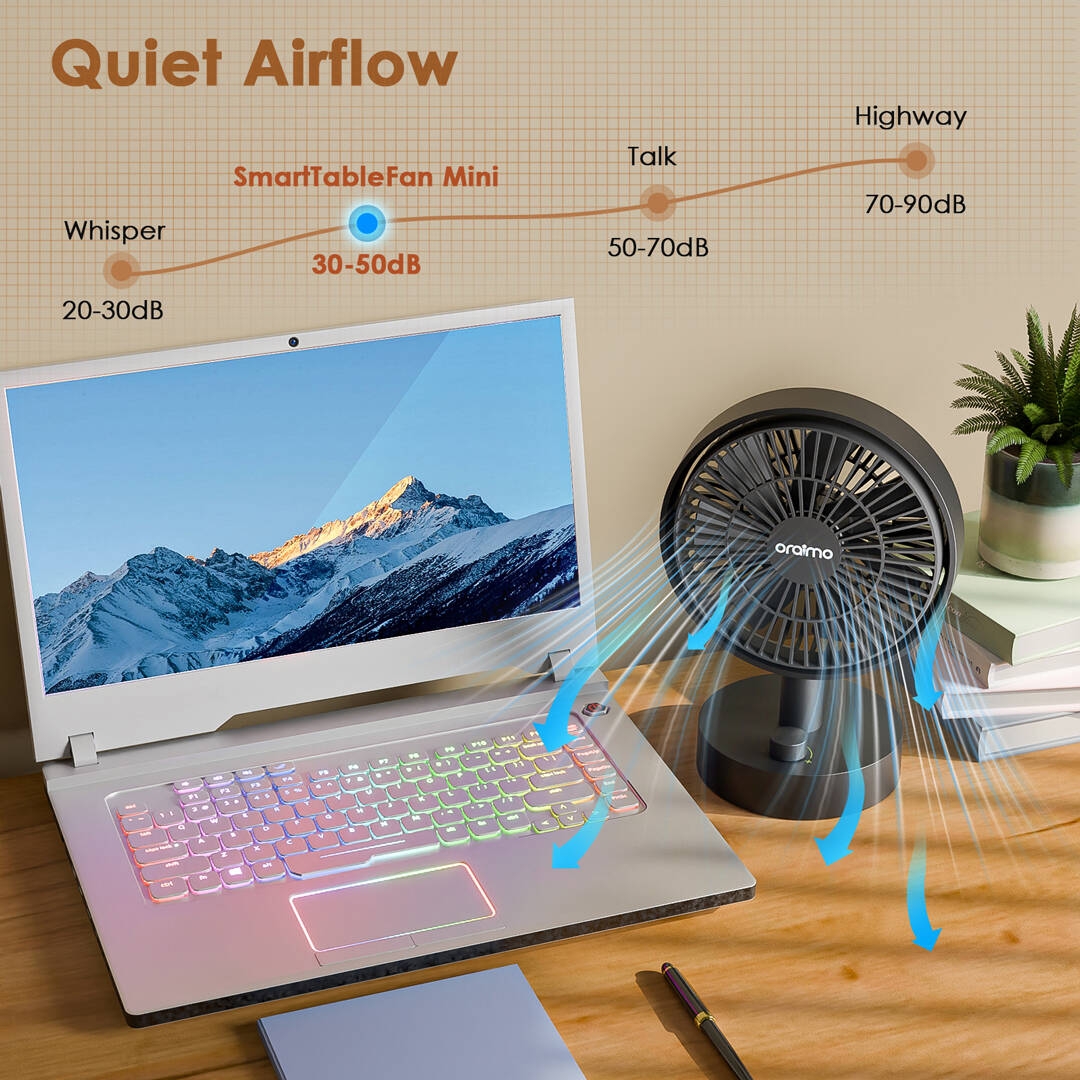 oraimo Smart Table Fan ODF 201A 3 Quiet Airflow