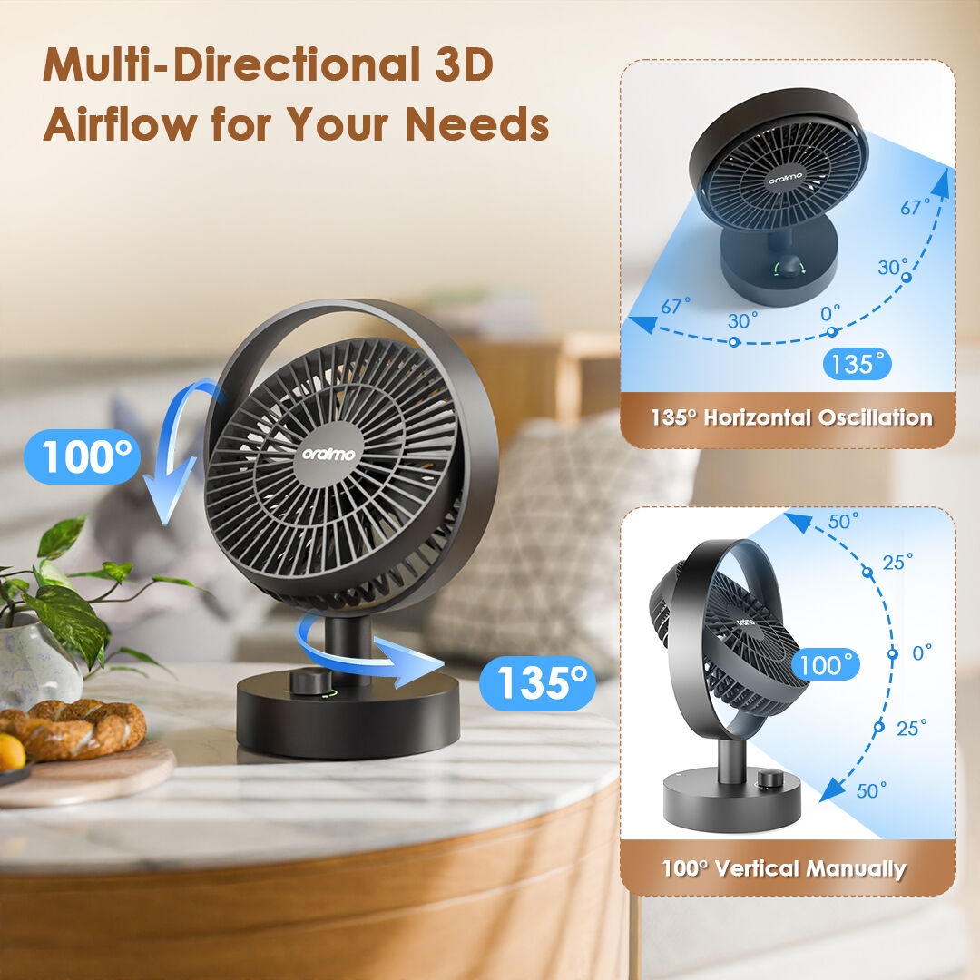 oraimo Smart Table Fan ODF 201A 6 Multi Directional 3D Airflow