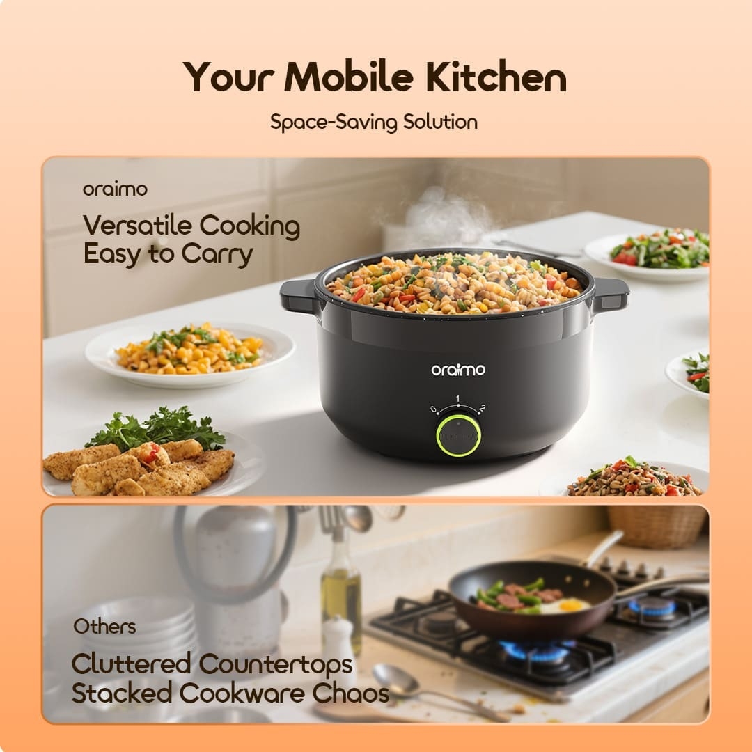 oraimo multi-functional electric cooker OHP-261A-4 space-saving solution