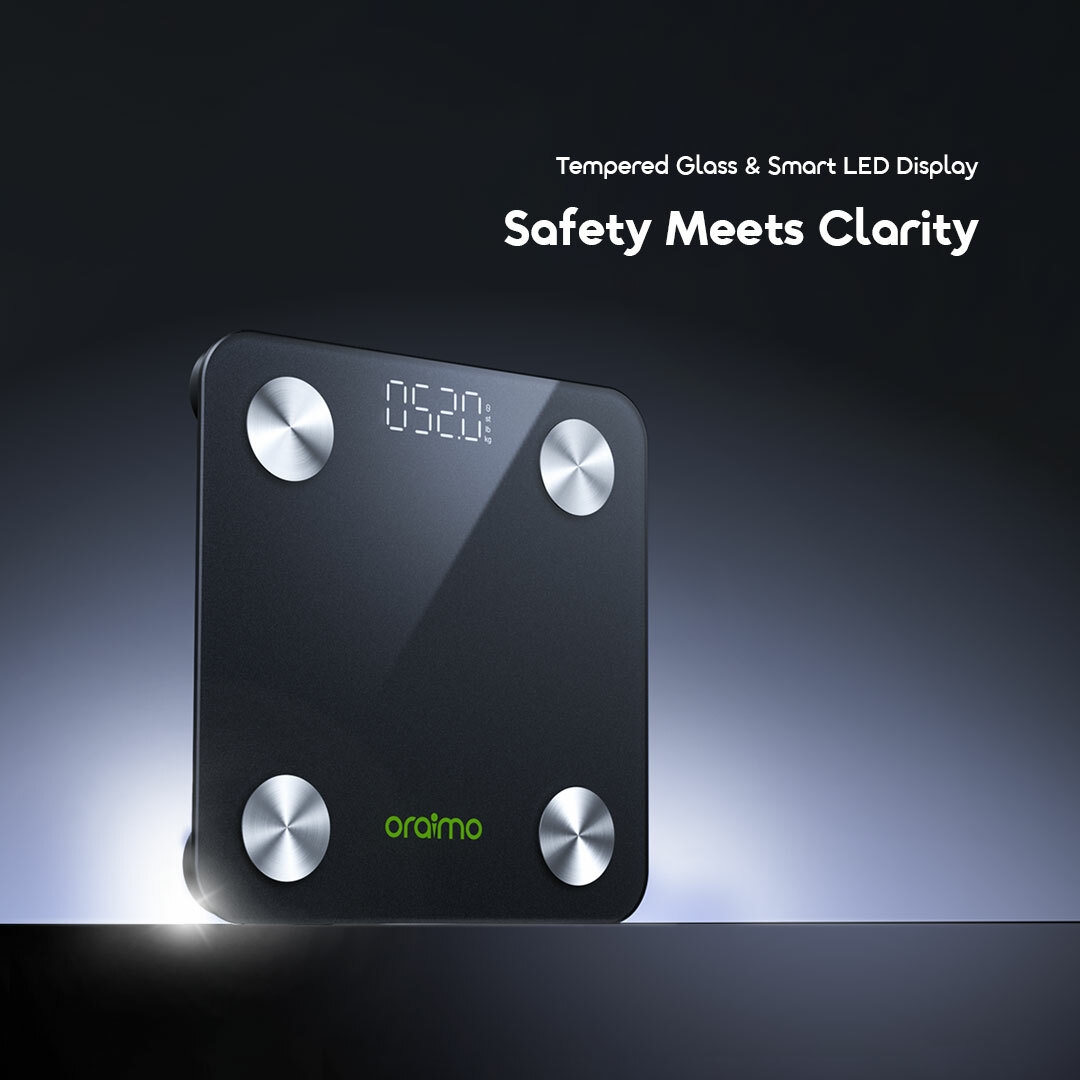 oraimo smart led body fat scale fitscale opc-sc200n led display 3