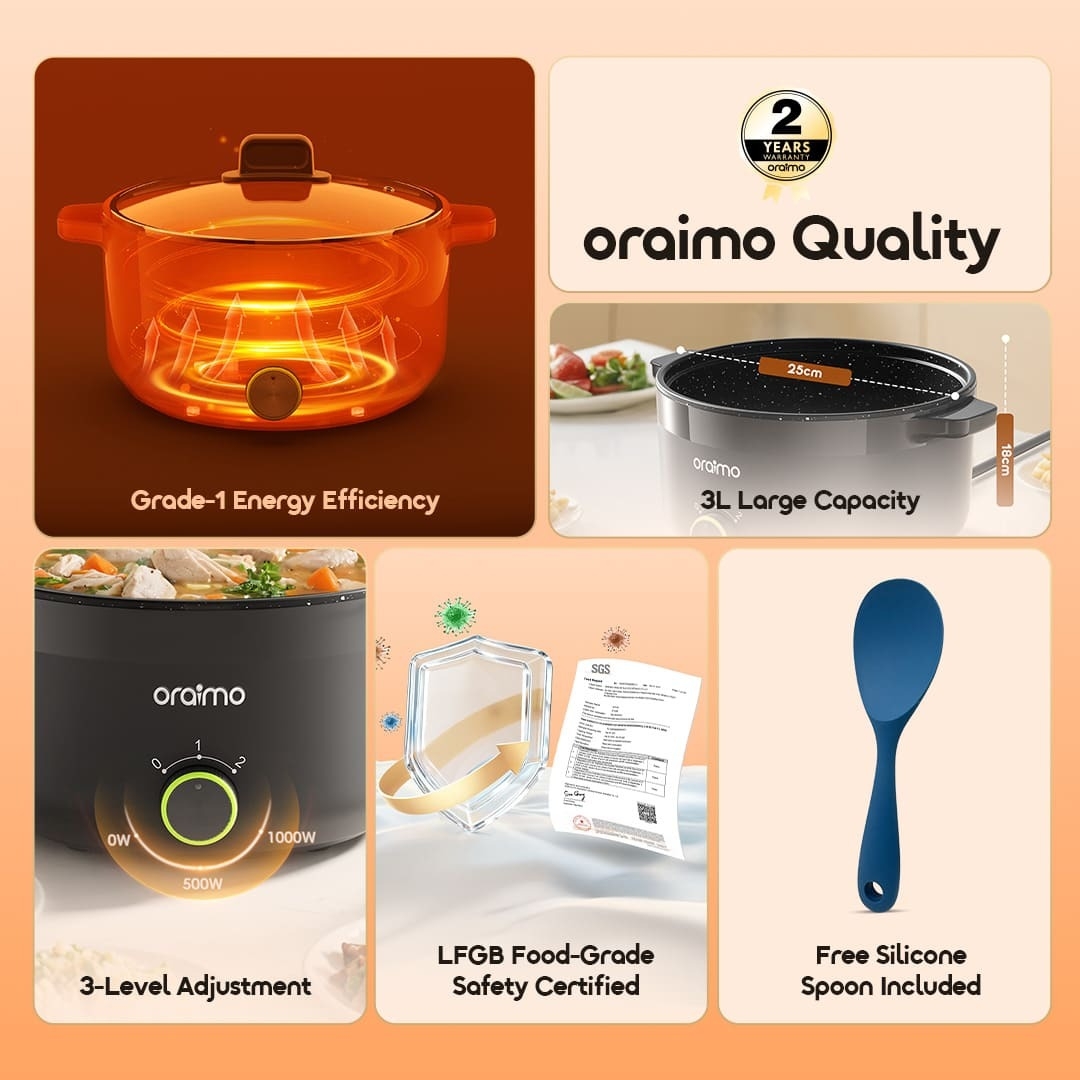 oraimo multi-functional electric cooker OHP-261A-8 oraimo quality