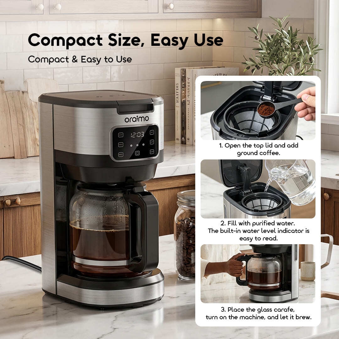 oraimo Drip Coffee Maker BrewDrip OCF-201A 03 Compact & Easy to Use