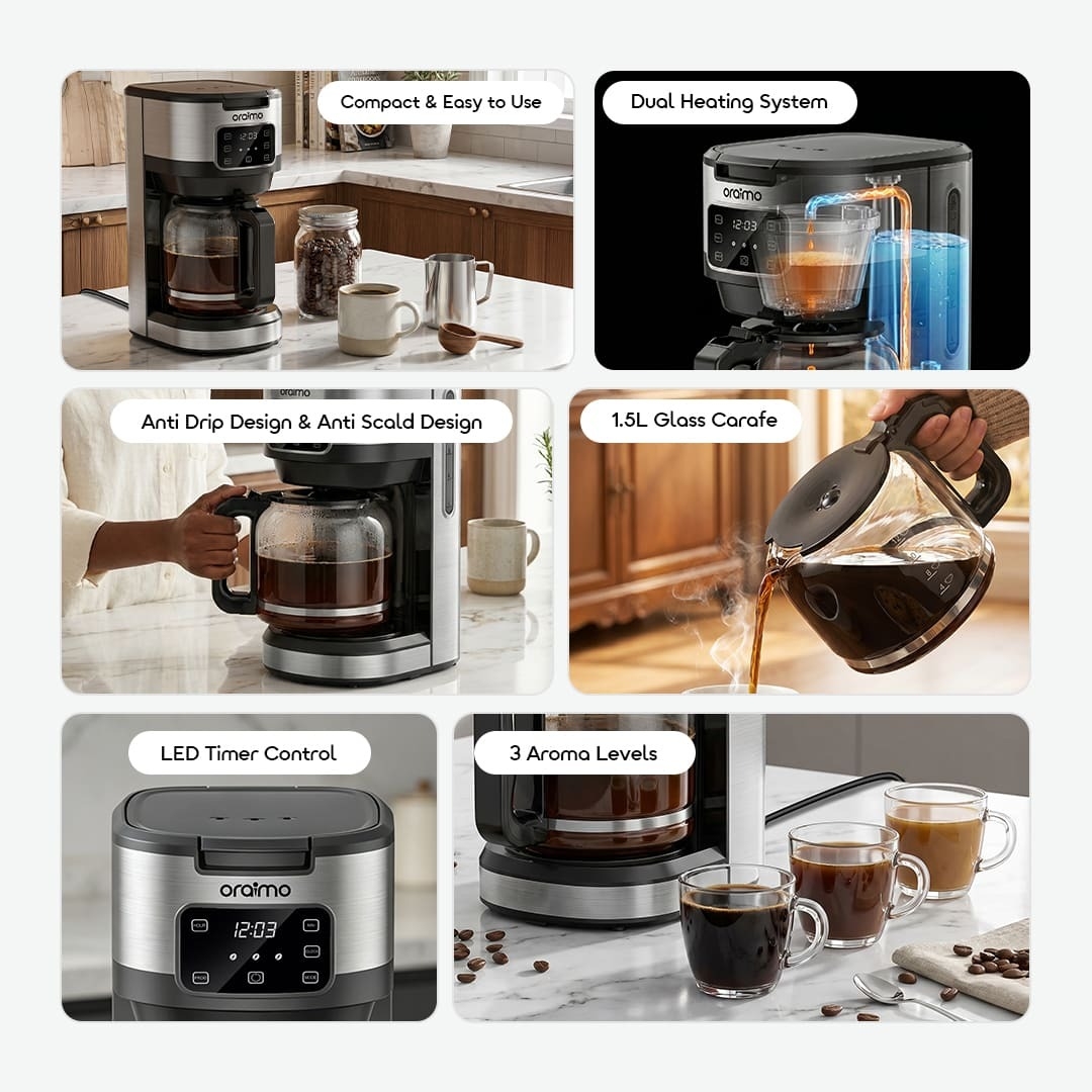oraimo Drip Coffee Maker BrewDrip OCF-201A 02 features
