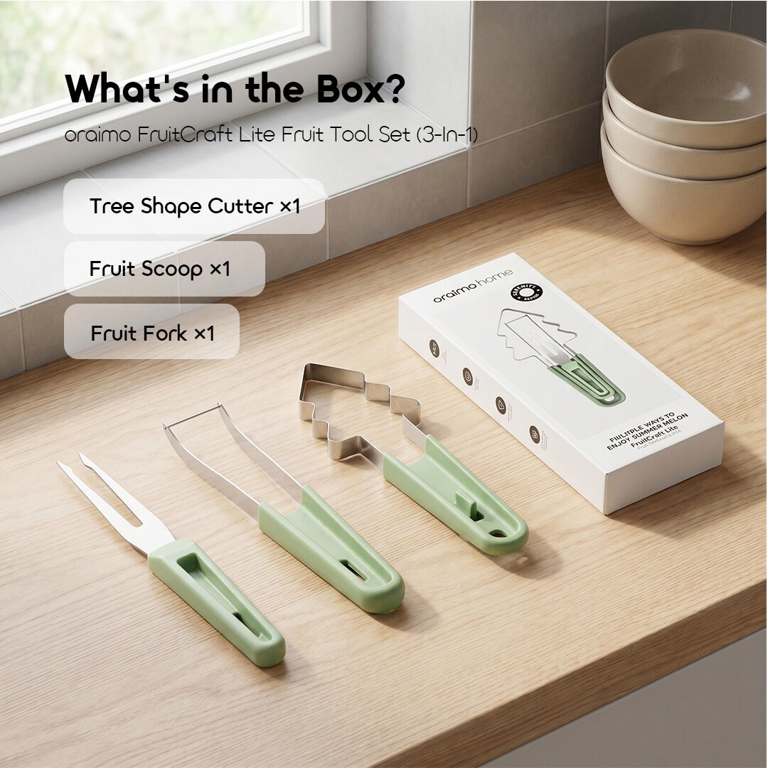 oraimo-fruitcraft-lite-fruit-tool-set-3-in-1-ohkc-010-06-whats-in-the-box-tree-shape-cutter-fruit-scoop-fruit-fork