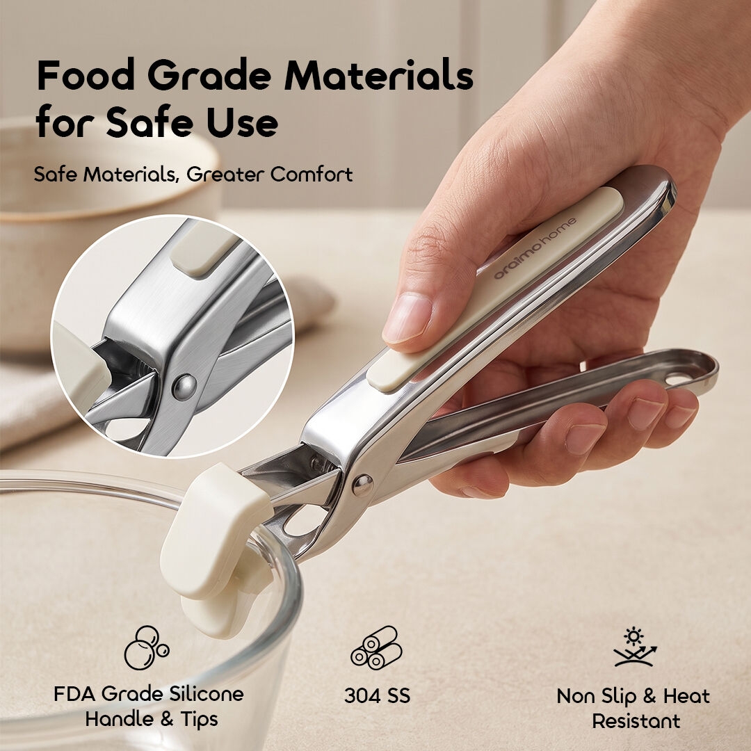 oraimo Kitchen Clamp HeatGrip OHKC-008 2 Food Grade 304 Stainless Steel Silicone
