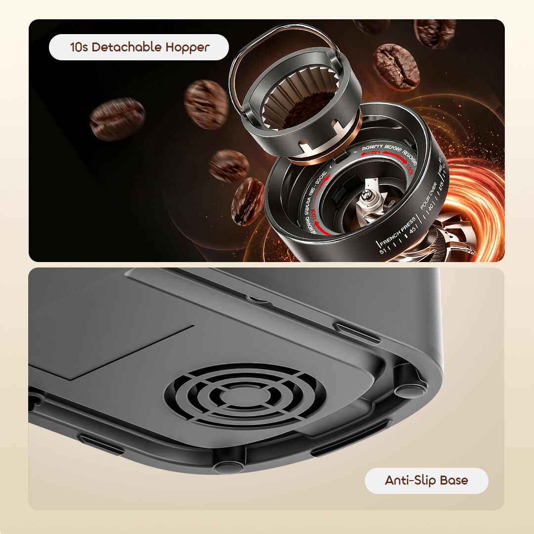 oraimo Conical Burr Grinder BeanGrind Pro OCB-521A 07 Design Details
