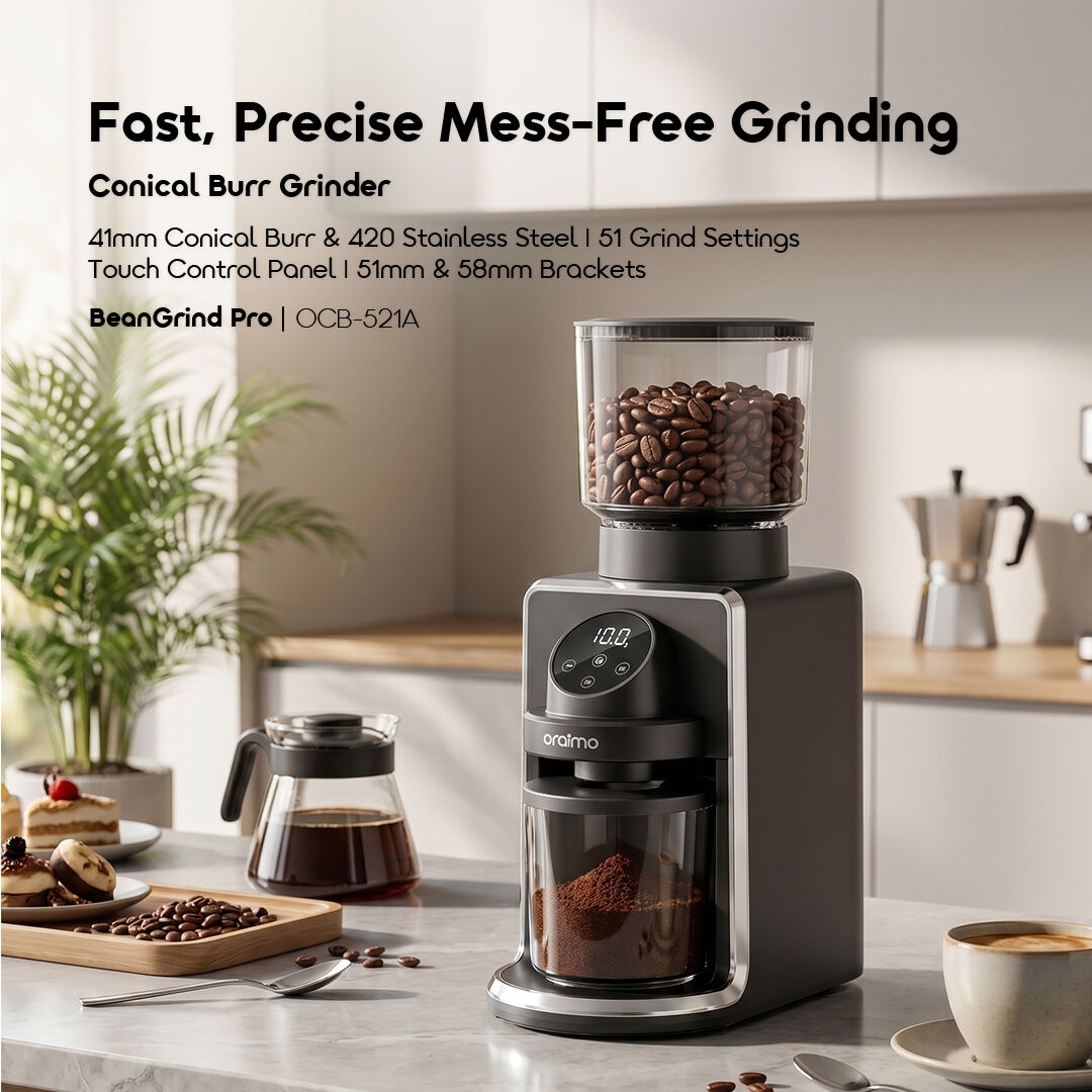 oraimo Conical Burr Grinder BeanGrind Pro OCB-521A 01 Fast, Precise Mess-Free Grinding