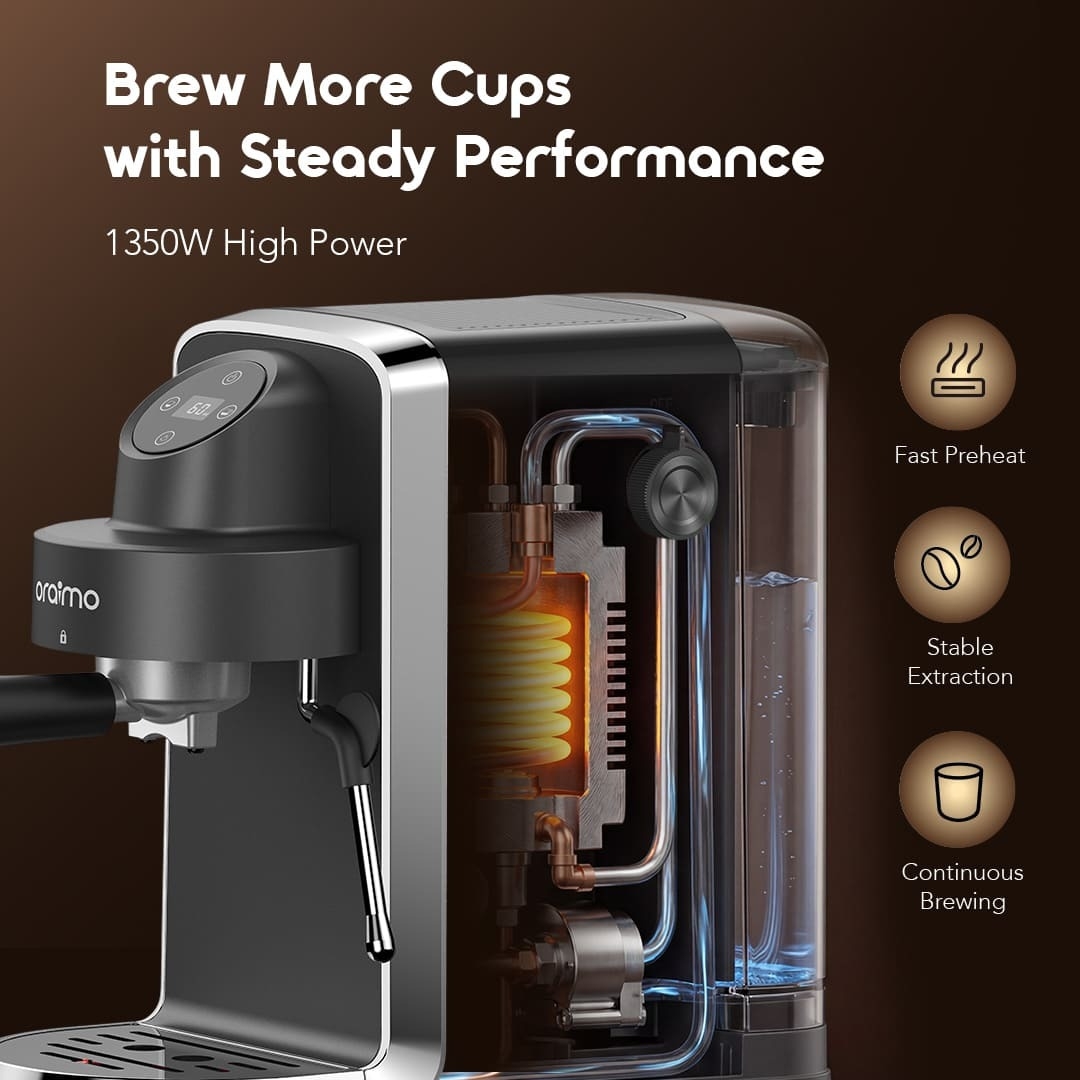 oraimo Espresso Coffee Maker BrewSemi OCE-32A 04 1350W High Power