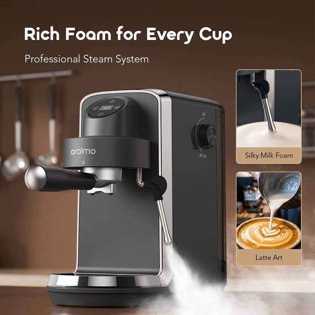 oraimo Espresso Coffee Maker BrewSemi OCE-32A 05 Rich Foam for Every Cup