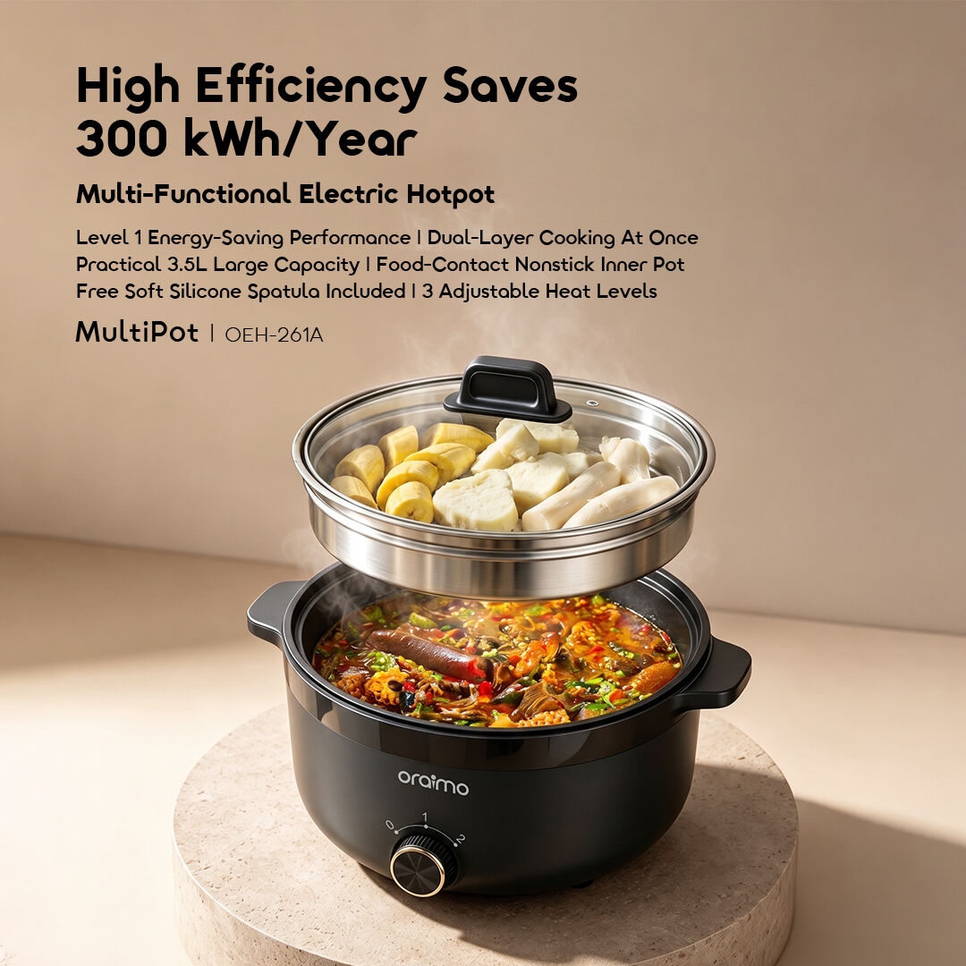 oraimo multipot multi functional electric hotpot africa OEH 261A 01 high efficiency saves 300kwh