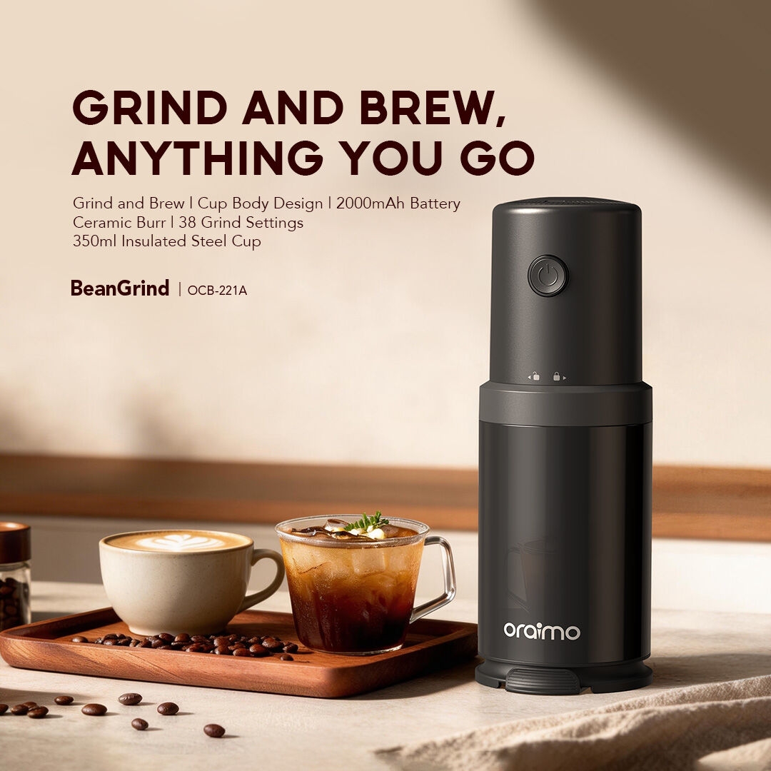 oraimo Portable Coffee Grinder BeanGrind OCB-221A 01 GRIND AND BREW, ANYTHING YOU GO