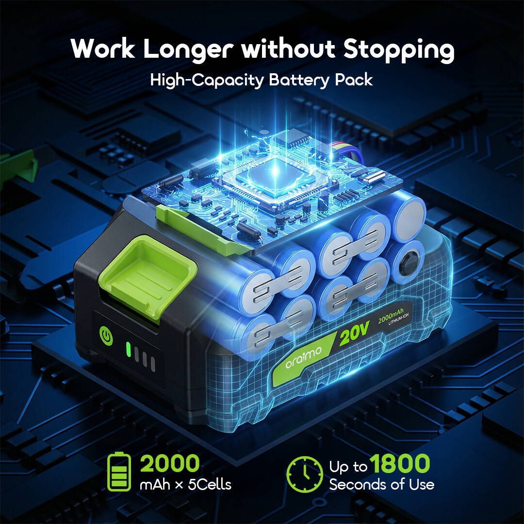 oraimo Power Drill Drivers MaxDrill OSH-010A 4 High‑Capacity Battery Pack