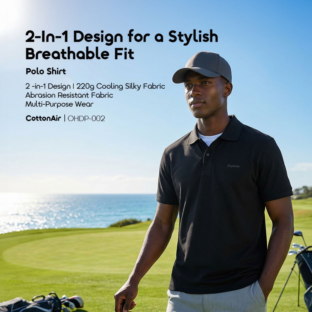 oraimo Polo Shirt CottonAir OHDP-002 01 2-In-1 Design for a Stylish Breathable Fit