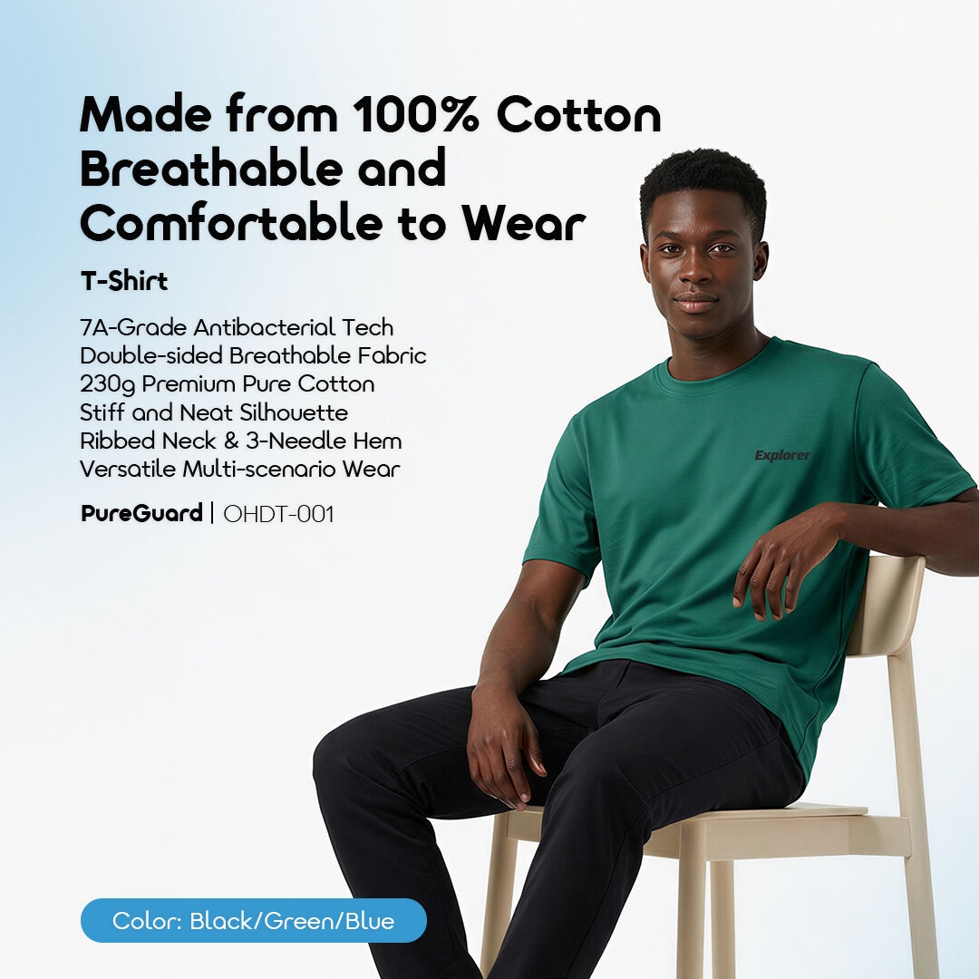 oraimo T-Shirt PureGuard OHDT-001 01 Made from 100% Cotton, Breathable and Comfortable to Wear