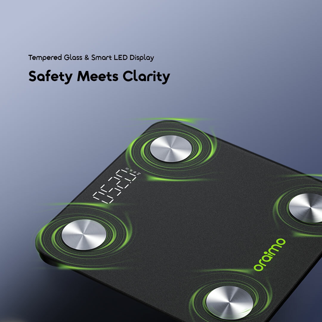 oraimo smart led body fat scale fitscale opc-sc200n precise sensors 4