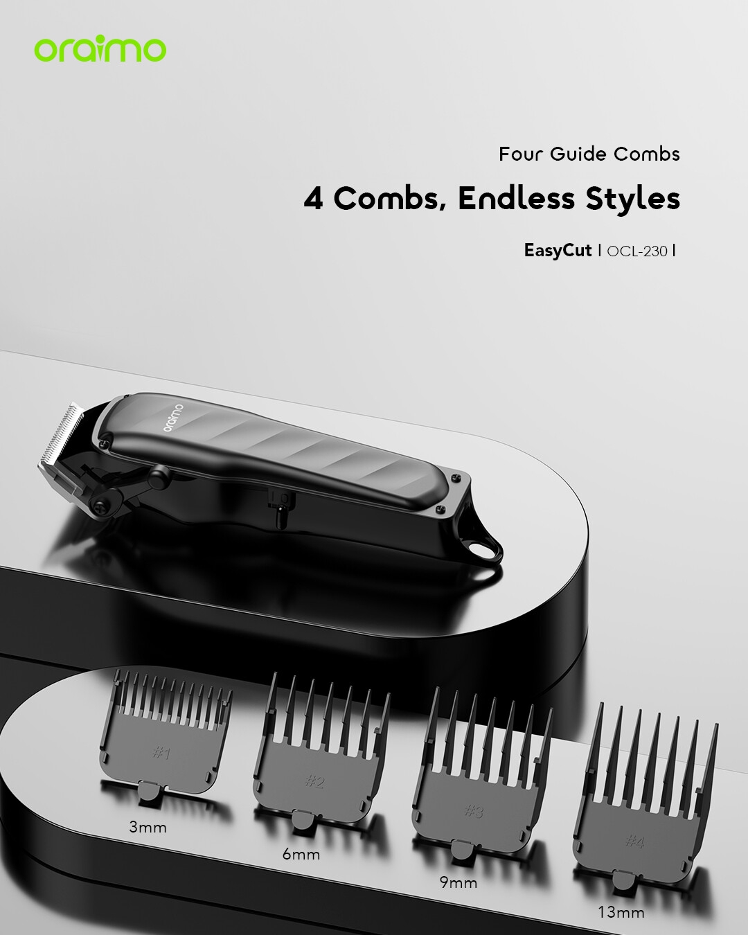 oraimo-Hair-Clipper-EasyCut-OCL-230-Four-Guide-Combs