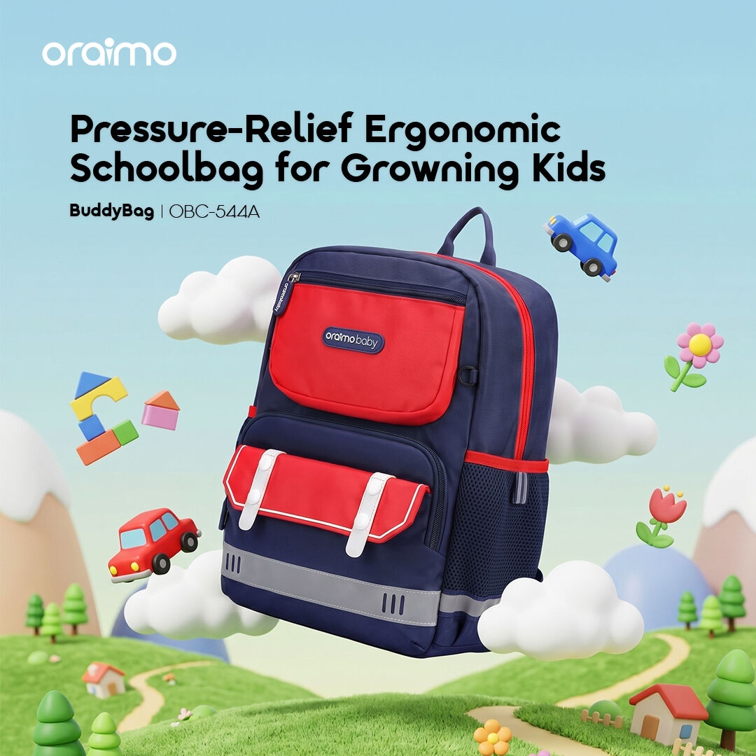oraimo kids school backpack buddybag obc-544a 01 pressure relief ergonomic schoolbag