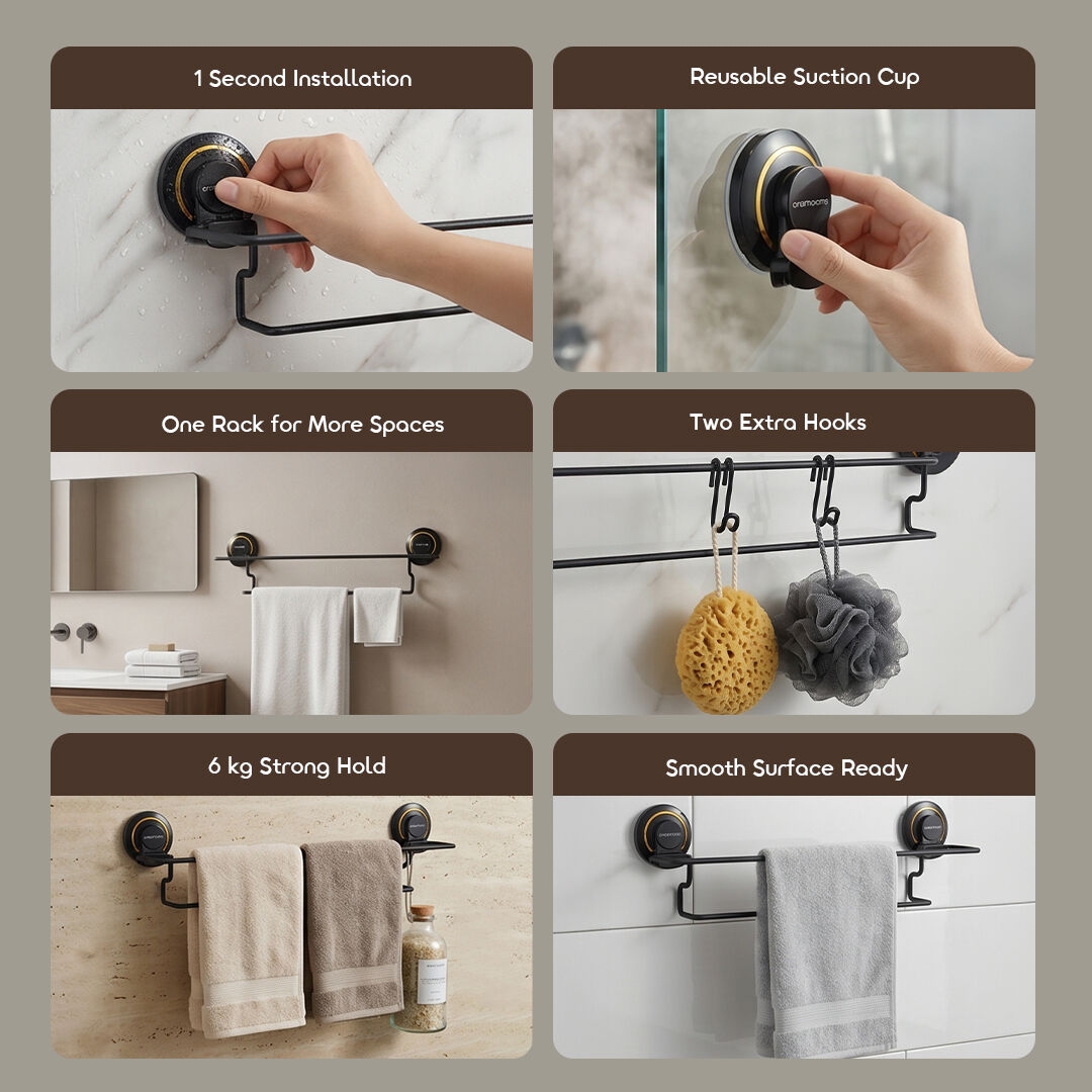 oraimo Suction Cup Towel Rail HookBar OHES-002 02 All Features