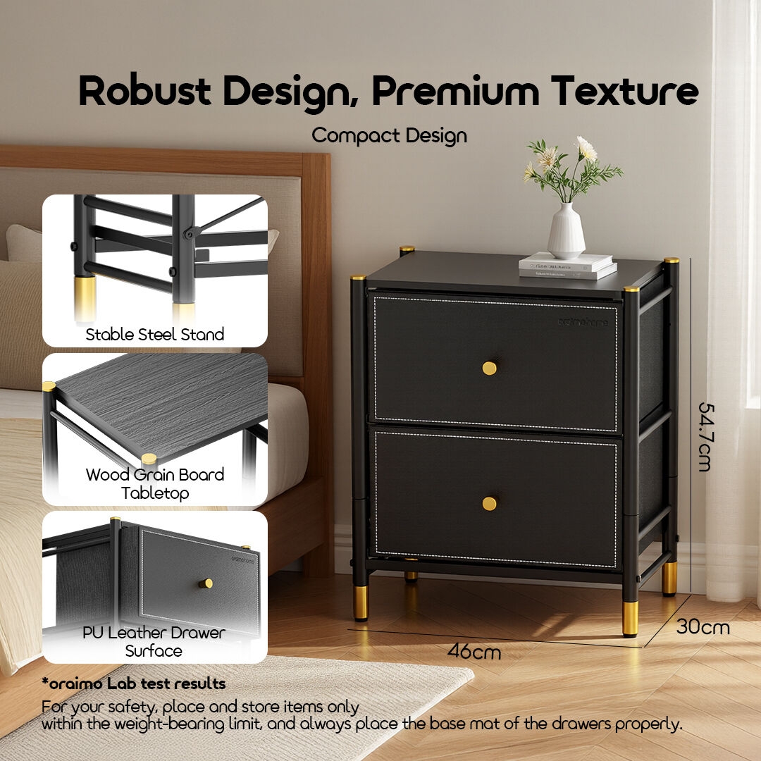 oraimo NoirStand Multi-Purpose Design Spacious Storage Nightstand OHFN-001 Compact Design
